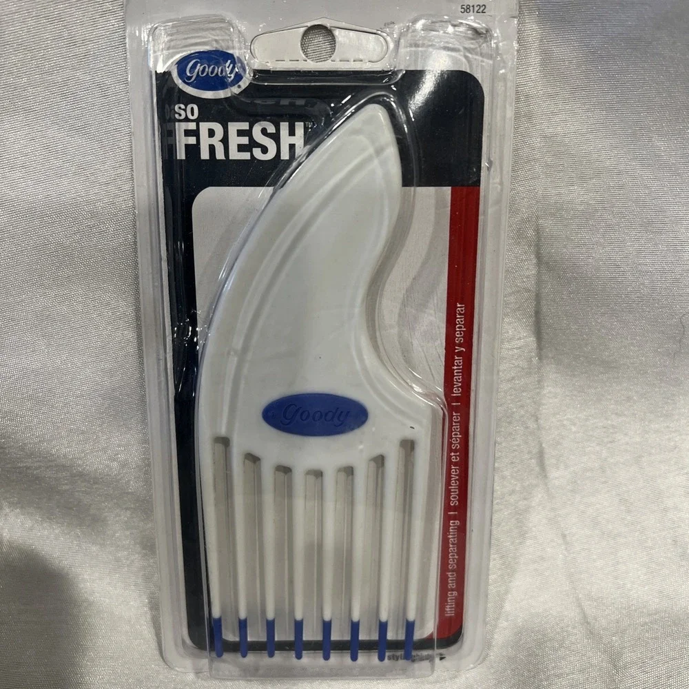 New Vintage 2006 Goody Hair Pick Lift Comb Curved Handle Blue Dipped #58122‎